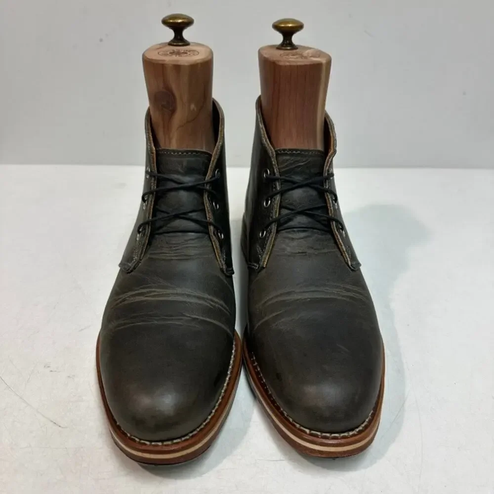 NEW HEELS Rancourt & Co. x Helm Hynes Chukka Boot Gray Olive Green Maine USA 7.5